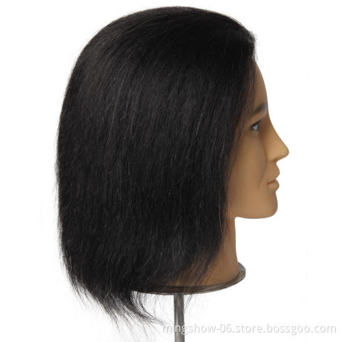 100% real mannequin hair male training head without beard
